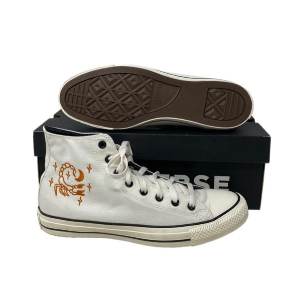 Converse Chuck Taylor High Canvas White Scorpio Men Sneaker Custom 172516C-WHITE - Picture 7 of 11